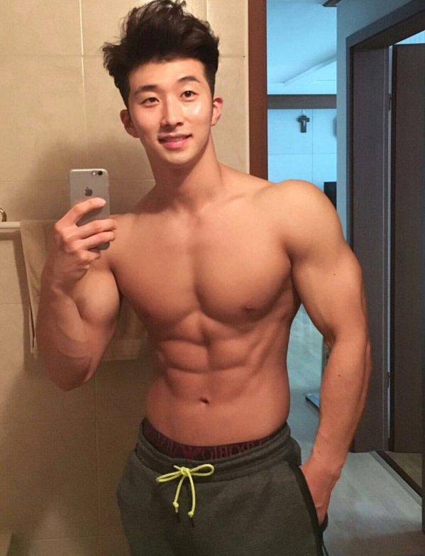 Asian sporty guy naked