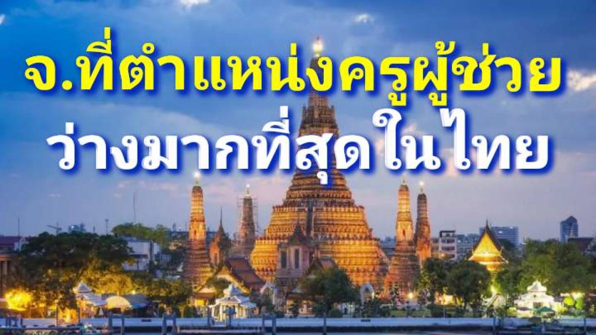 จังหวัดที่ตำแหน่งครูผู้ช่วยว่างมากที่สุดในไทย