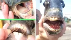 อึ้ง! พบปลาประหลาด ฟันเรียงสวยเหมือนมนุษย์
