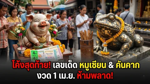 โค้งสุดท้าย!เลขเด็ด "หมูเซียน & พญาคันคาก" งวด 1 เม.ย. 69 คอหวยห้ามพลาด!