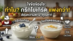 กรีกโยเกิร์ต แพงกว่าโยเกิร์ตธรรมดาเพราะอะไร?