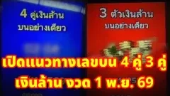 เปิดแนวทางเลขบน 4 คู่ 3 คู่ เงินล้าน งวด 1 พ.ย. 69 คอหวยห้ามพลาด