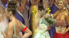 นางงามชุดหลุด!! หลังพิธีกรประกาศได้ตำแหน่งมิสเอิร์ธ แถมใส่มงไม่ได้