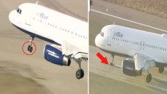 เสียวแทนเลย Jet Blue ล้อกางผิดทาง