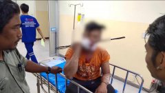 หวาดเสียว คนงานพม่าโดนลวดสลิงกระเด็นเข้าเสียบปาก ทะลุแก้มขวา