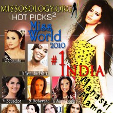 Missosology's Miss World 2010 2nd Hot Picks!