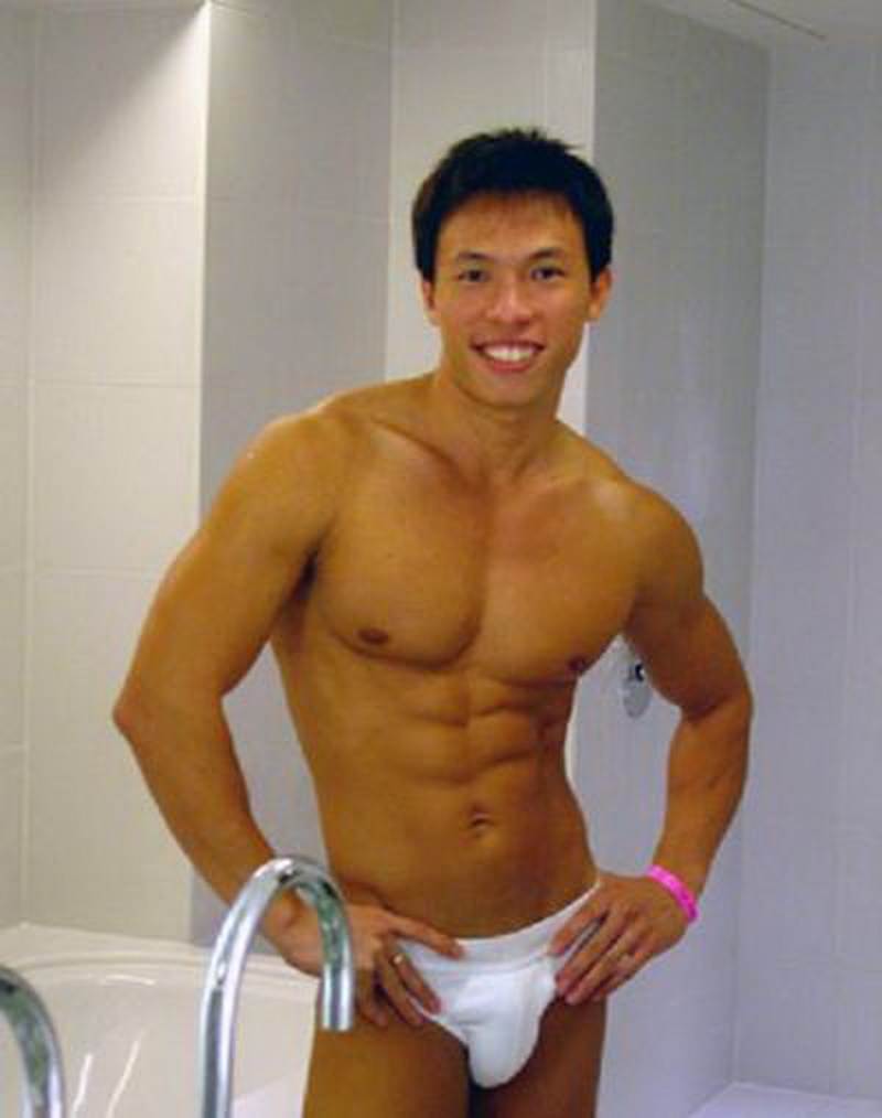 man in white underwear