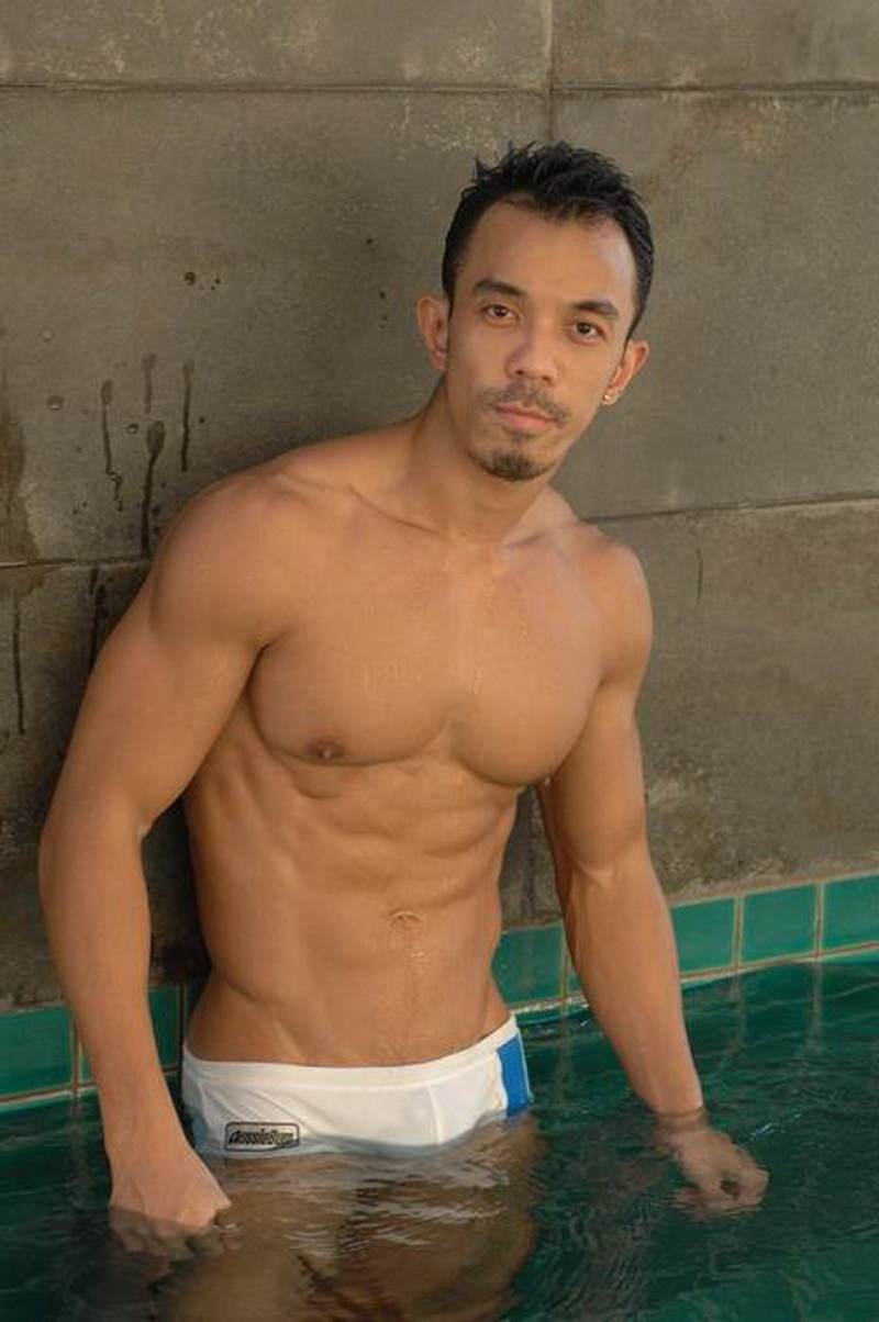 man in white underwear