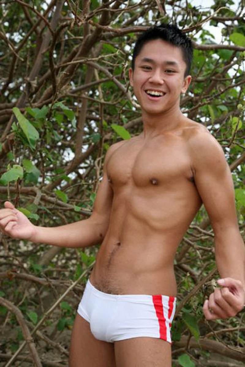 man in white underwear