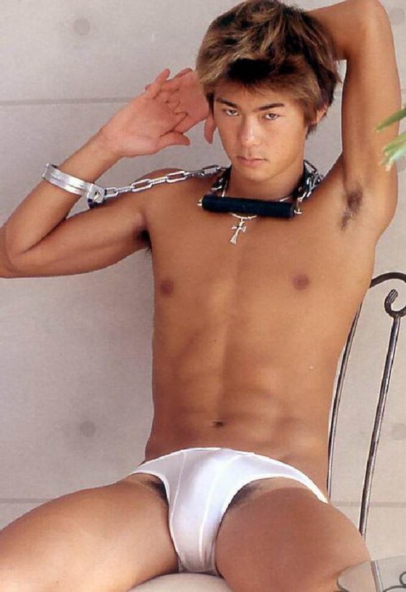 man in white underwear