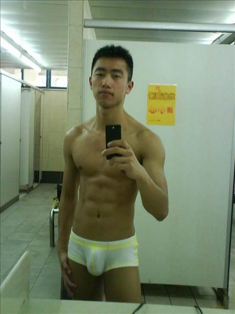 man in white underwear