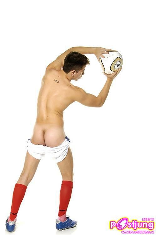 Naked soccer players at G Magazine