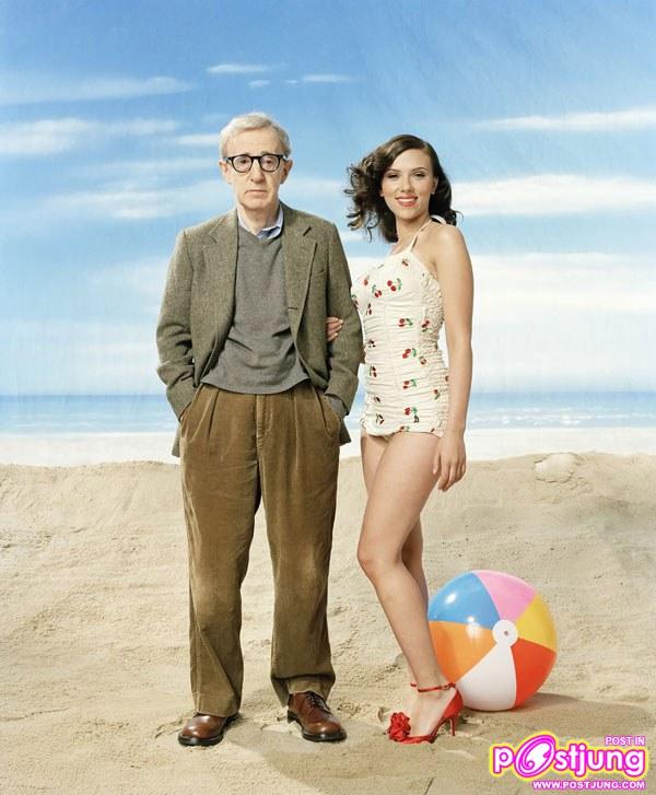 Scarlett Johansson & Woody Allen frolick at the beach 1950′s style