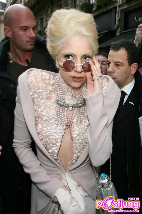 Lady Gaga Leaves Restaurant in Paris, France