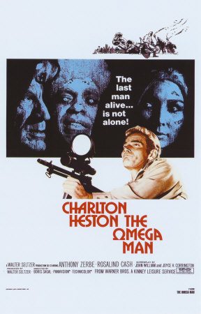 9.The Omega Man (1971) หนังสร้างจากนิยายปี 1954 ของ ริชาร์ด แมธธีสัน เคยสร้างเป็นหนังปี 1964 มาแล้วในชื่อ The Last Man on Earth นำแสดงโดย วินเซนต์ ไพรซ์ และEdward Scissorhands ของ ทิม เบอร์ตั้น ส่วนภาพที่นำมาลงนี้เป็นอีกเวอร์ชั่นหนึ่งในปี 1971 ชื่อ The Omega Man ฉบับนี้นำแสดงโดย ชาร์ลตั้น เฮสตั้น Charlton Heston ในบทมนุษย์คนสุดท้ายบนโลกที่ต้องหาทางเอาชีวิตรอดจากเหล่าประชากรโลกที่ตัด เชื้อจนกลายเป็นสัตว์กระหายเลือด ซึ่งตลอดเรื่องต่อสู้กับฝูงซอมบี้ครองเมืองแบบข้ามาคนเดียว โดยตระเวนไล่ยิงอย่างเมามันในเมืองร้าง ที่ตลกไม่ออกคือสามสิบกว่าปีต่อมาเขาโดน ไมเคิล มัวร์ ดักสัมภาษณ์ใน Fahrenheit 9/11 เรื่อง สนับสนุนการพกปืนและใช้ความรุนแรง