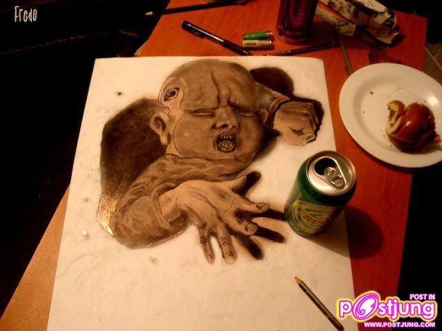 ภาพเขียนดินสอ 3 มิติ