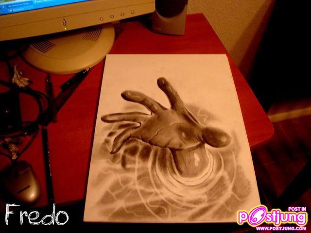 ภาพเขียนดินสอ 3 มิติ