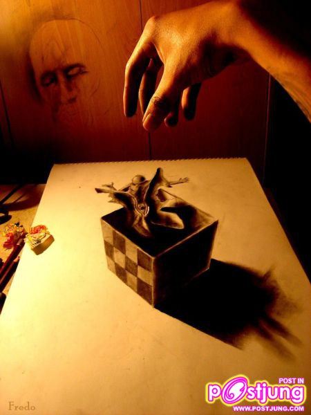 ภาพเขียนดินสอ 3 มิติ