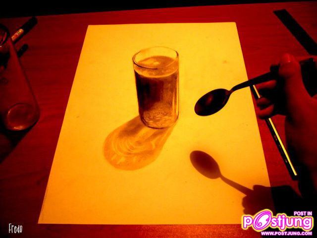 ภาพเขียนดินสอ 3 มิติ