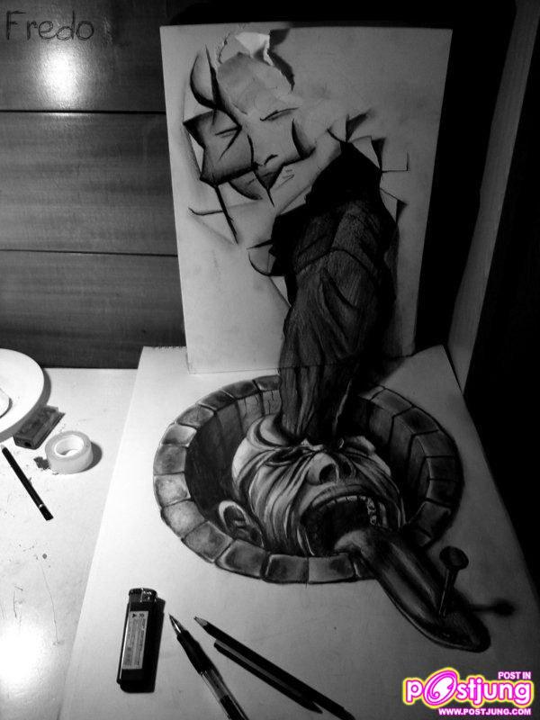 ภาพเขียนดินสอ 3 มิติ