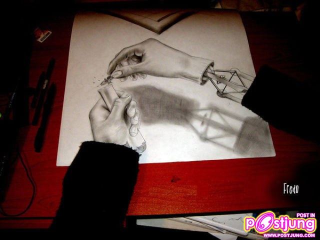 ภาพเขียนดินสอ 3 มิติ