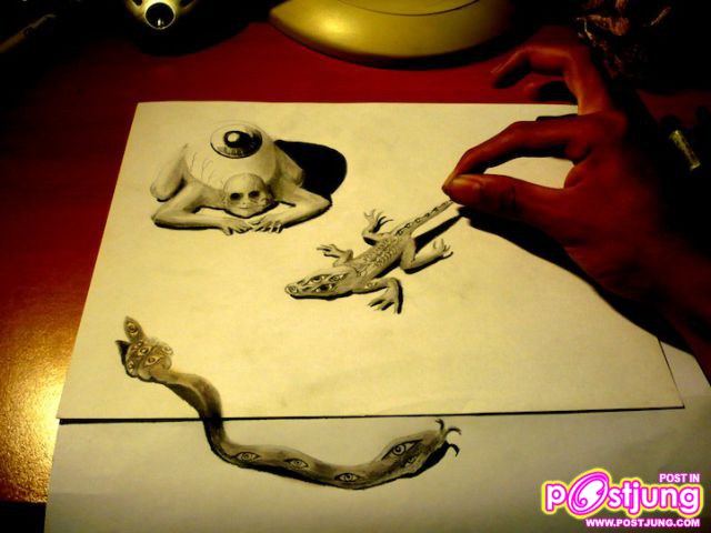 ภาพเขียนดินสอ 3 มิติ