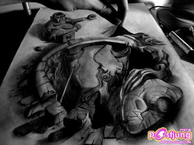 ภาพเขียนดินสอ 3 มิติ