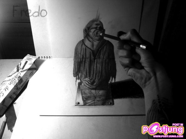 ภาพเขียนดินสอ 3 มิติ