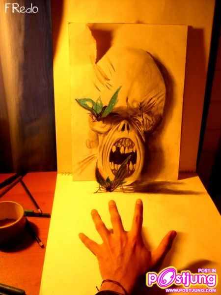 ภาพเขียนดินสอ 3 มิติ