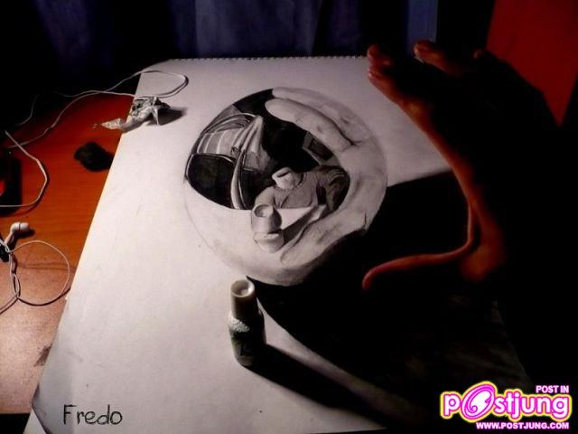 ภาพเขียนดินสอ 3 มิติ