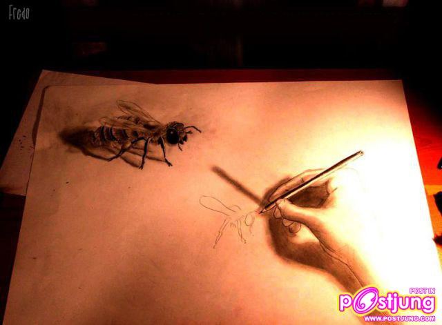 ภาพเขียนดินสอ 3 มิติ