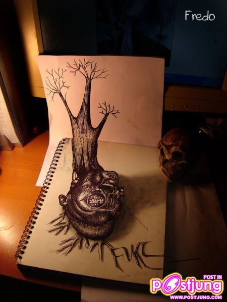 ภาพเขียนดินสอ 3 มิติ