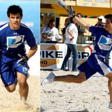 Taylor Lautner Misses 2 Touchdowns! @ Celebrity Beach Bowl