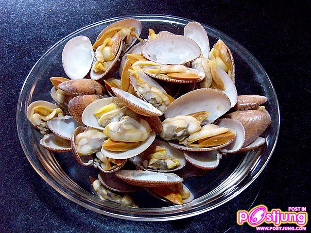 สูตรอาหารไทย : หอยลายผัดน้ำพริกเผา