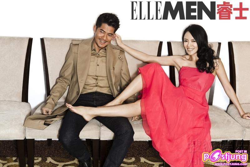 Aaron Kwok & Zhang Ziyi @ELLE Men (Chinese) magazine April 2011