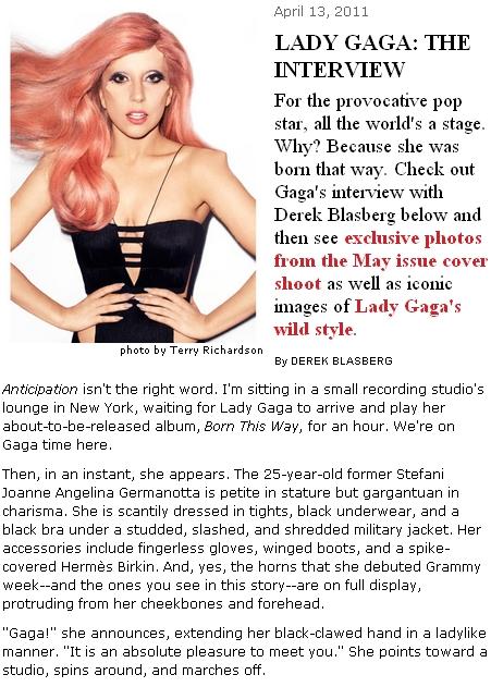 [Interview] LADY GAGA @ Harper’s Bazaar May 2011
