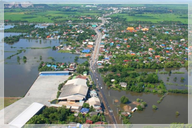 อำเภอบ้านหมี่ตอนถูกน้ำท่วม ปี พ.ศ.2553