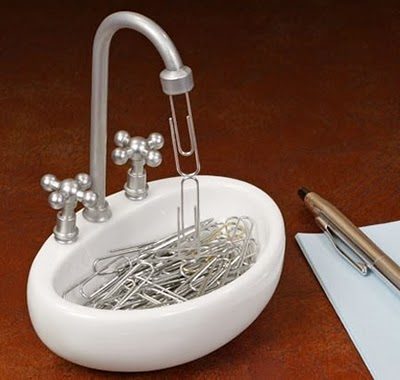 ไอเดีย ที่เก็บคลิปหนีบกระดาษ Sink Paperclip Holder