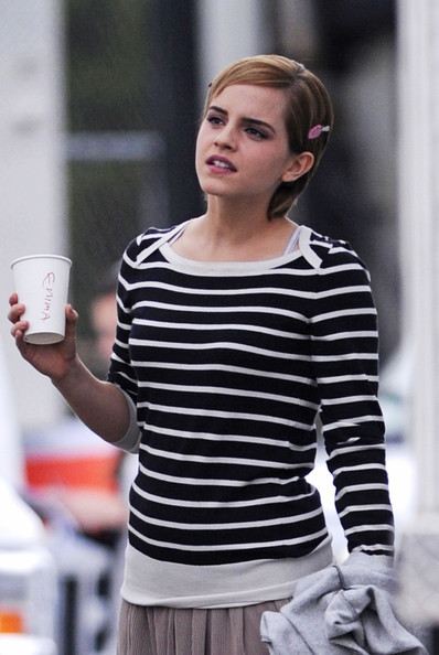 Emma Watson ในกองถ่าย "The Perks of Being a Wallflower"