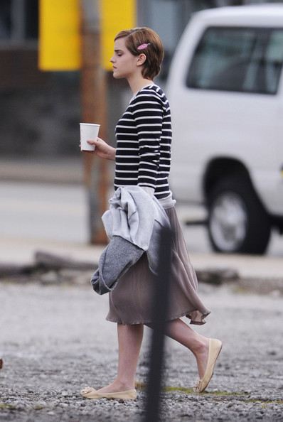 Emma Watson ในกองถ่าย "The Perks of Being a Wallflower"