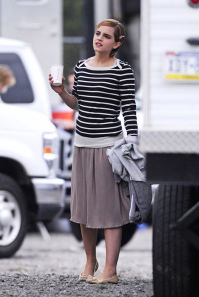 Emma Watson ในกองถ่าย "The Perks of Being a Wallflower"