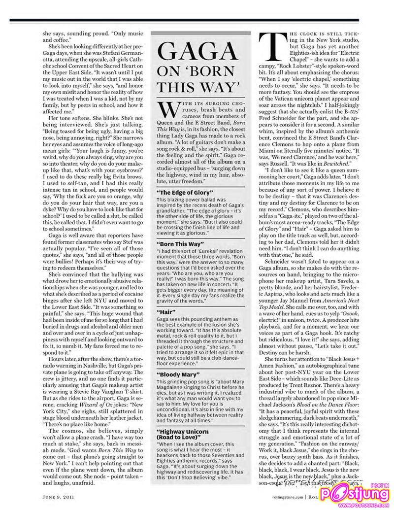 Lady Gaga @Rolling Stone US no.1132 June 2011