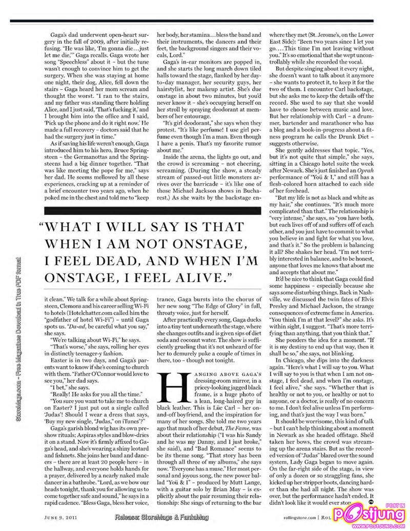 Lady Gaga @Rolling Stone US no.1132 June 2011