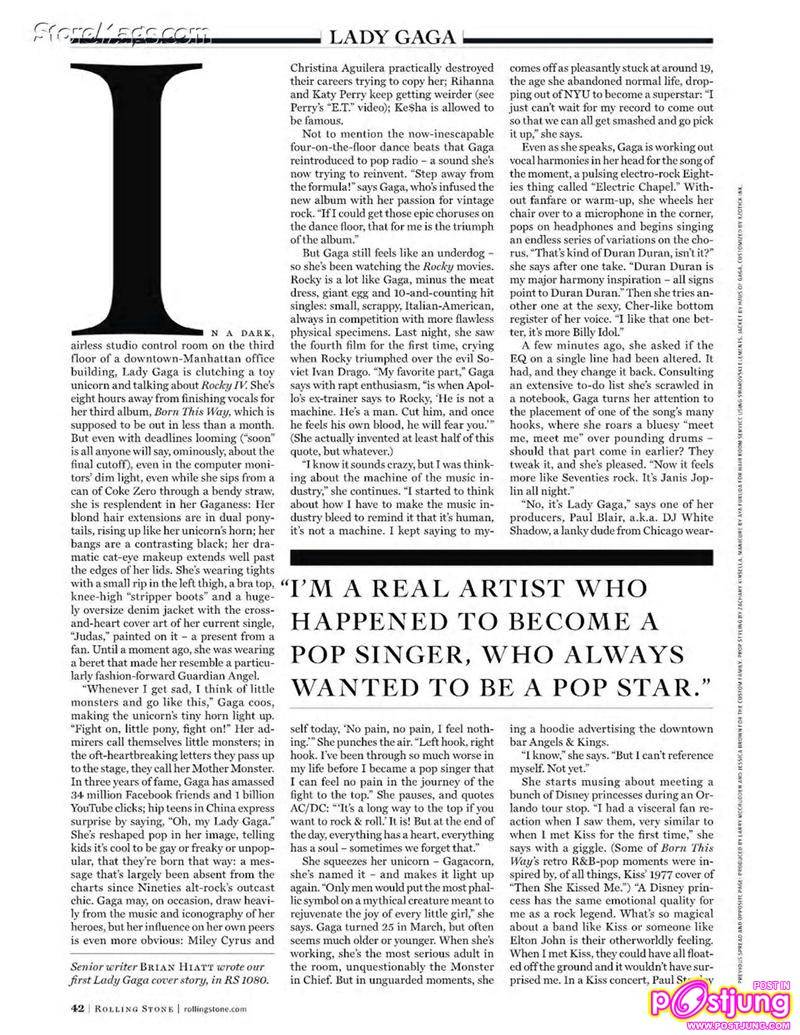 Lady Gaga @Rolling Stone US no.1132 June 2011