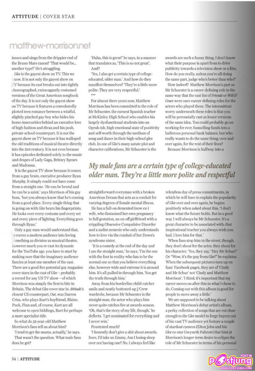 Matthew Morrison @ Attitude Magazine UK June 2011