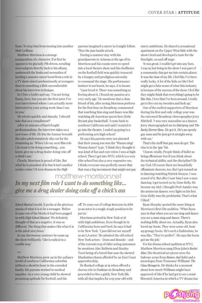 Matthew Morrison @ Attitude Magazine UK June 2011