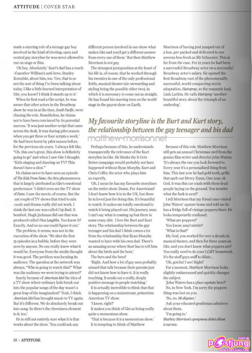 Matthew Morrison @ Attitude Magazine UK June 2011