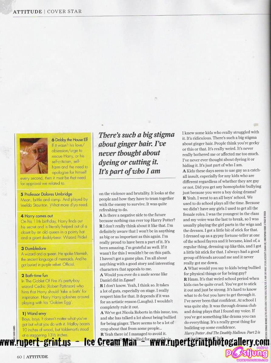 Rupert Grint @ Attitude uk July 2011