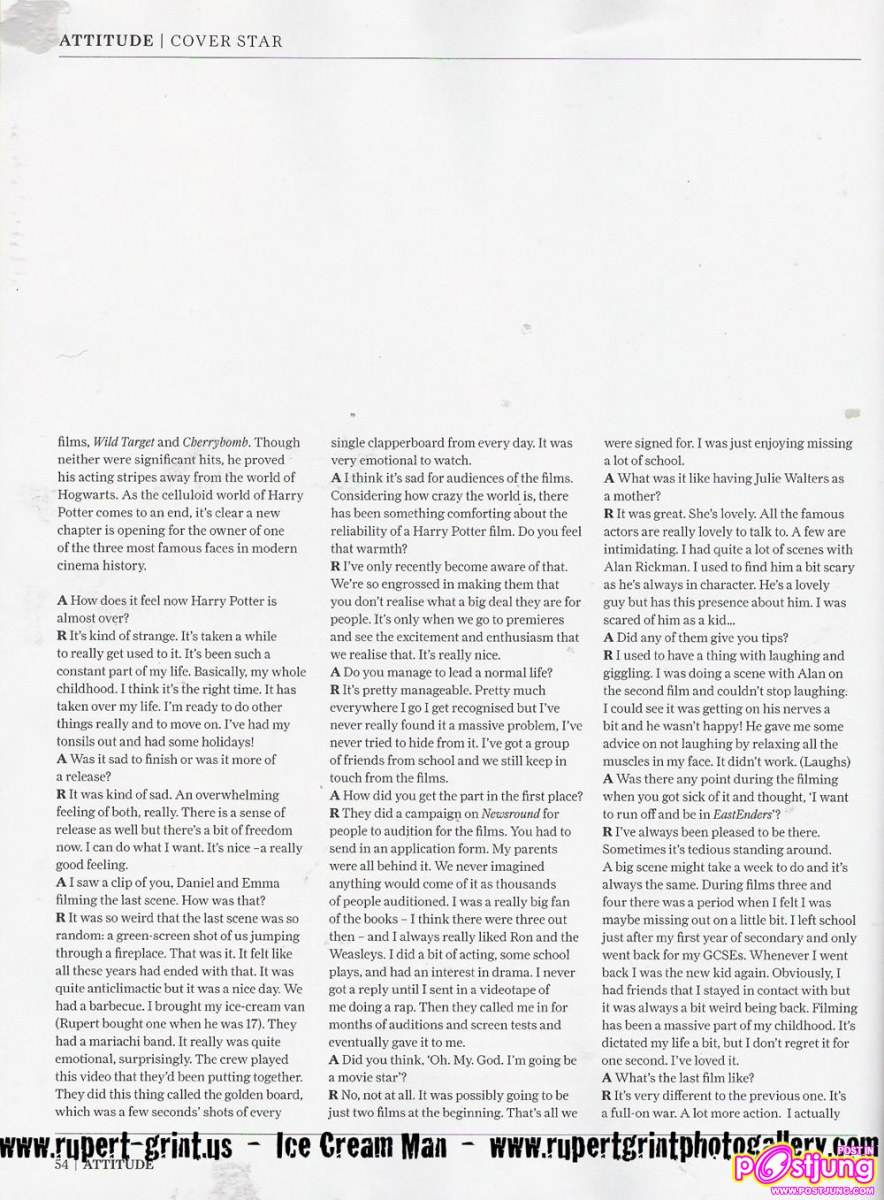 Rupert Grint @ Attitude uk July 2011