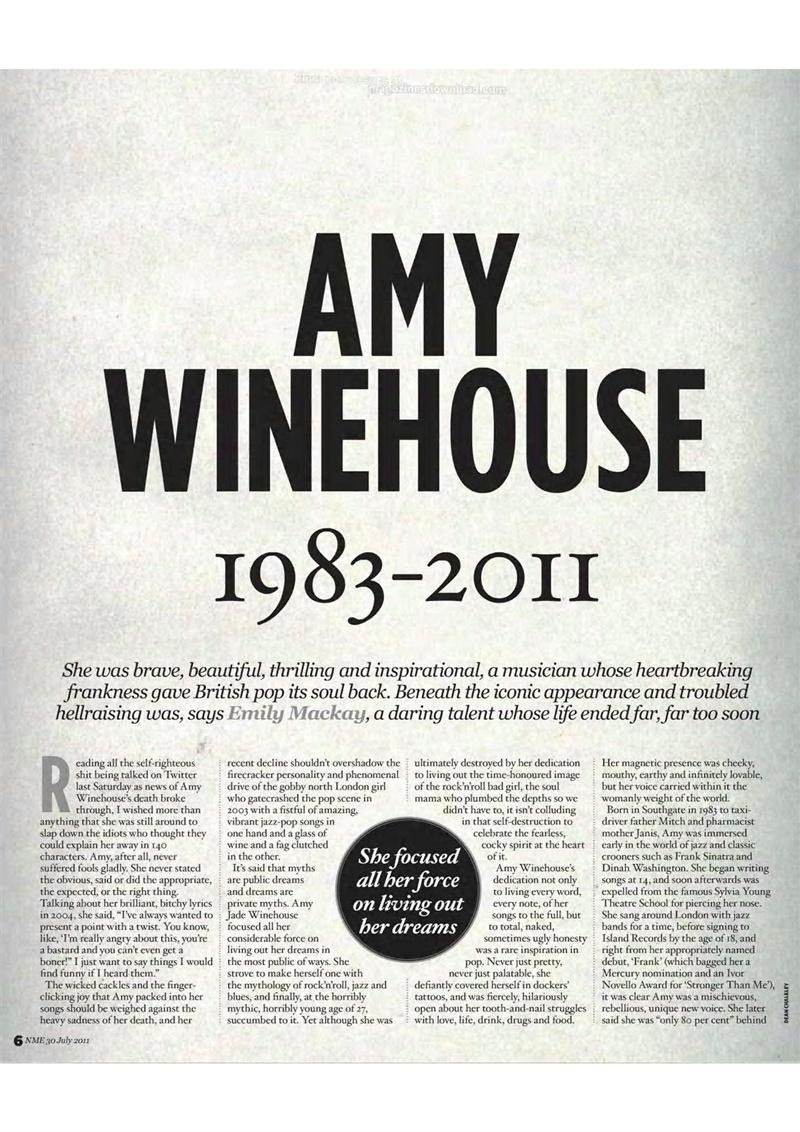 Amy Winehouse @ NME 30 July 2011